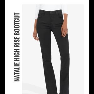 NWT Kut from the Kloth Natalie High Rise Boot (6S) Exclusive Black Caviar Denim